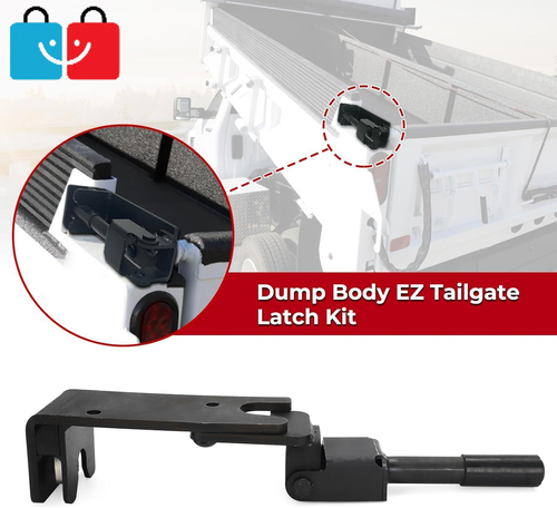 Heavy-Duty Left Tailgate Latch Lock Kit Black Steel, Fits Trucks & Dump Vehicles - Picture 6 of 6
