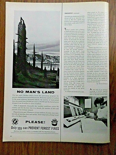 1964 Smokey the Bear Ad Forest Fire Prevention No Man's Land - 第 1/1 張圖片