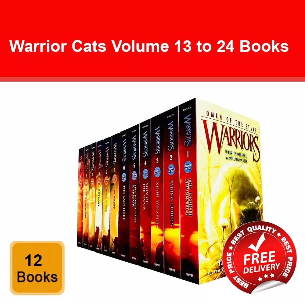 Warrior Cats Volume 13 to 24 Books Collection Power of Three, Omen Of The  Stars