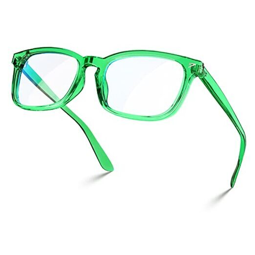 Blue Light Blocking Glasses Square with Anti Computer Large 1 Basil Green