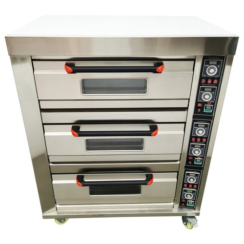 220V 3PH 27HP 3-deck Commercial Pizza Maker with Universal Wheels 20℃-400℃ - Picture 3 of 19