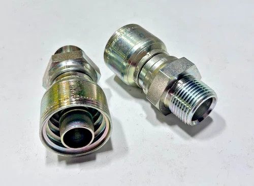 (2) 1AA12PS12 Aeroquip Steel 3/4" MNPT x 3/4" Hose Barb Male Pipe SWVL Straight