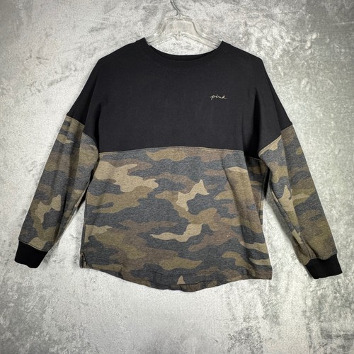 PINK LOVEPINK Camo Pullover Sweatshirt Long Sleeve Top Athleisure Black Size M - Picture 2 of 9