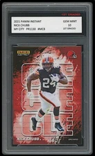 NICK CHUBB 2021 PANINI INSTANT MY CITY 1ST GRADED 10 CARD #MC8 CLEVELAND BROWNS