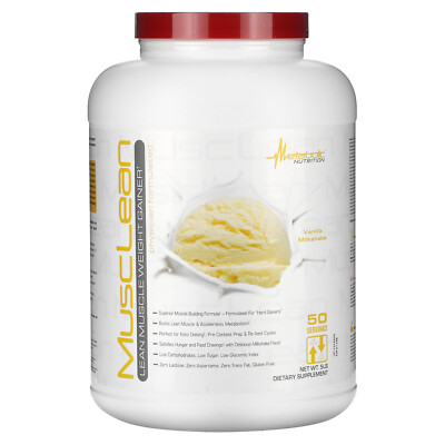 MuscLean, Lean Muscle Weight Gainer, Vanilla Milkshake, 5 lb