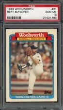 1988 WOOLWORTH 21 BERT BLYLEVEN PSA GEM MT 10 