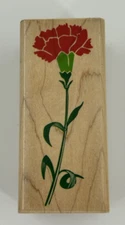 Rubber Stampede Carnation Flower Z-224E Wood Mount Rubber Stamp