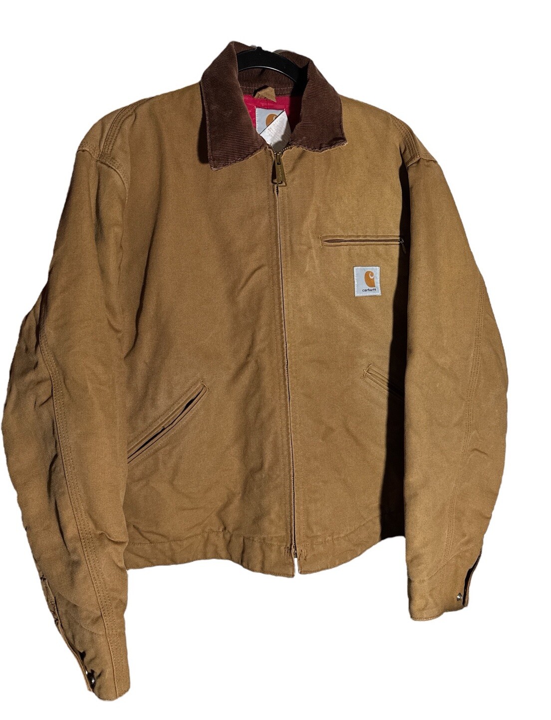 Vintage Carhartt Jacket Men’s Size 40 6QLJ Detroit Canvas Red Quilt Lined USA