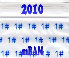 100 PACK BLUE No 1s 2010 Apple Zip Baggies 2.0x1.0" POLYBAGS NUMBER ONES