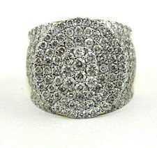 Natural Round Diamond Cluster Oval Wide Men's Ring Band 14k Yellow Gold 4.52Ct