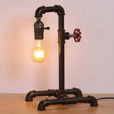 Retro Table Lamp Steam Punk Desk Lamp Pipe Desk Lamp Nightstand Lamp Bedroom