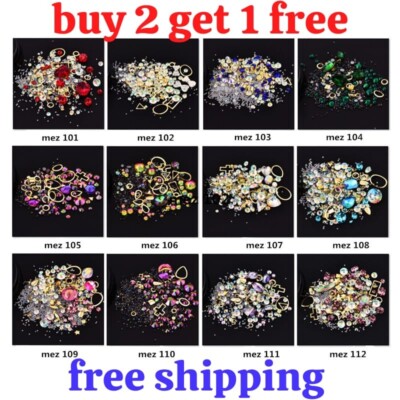 3D NAIL Art Bunter Strass Mikro Kristall Perlen Scharfer Boden Edelstein Kreis