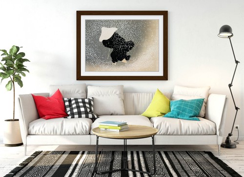 KAMISAKA SEKKA, SNOW FROM MOMOYOGUSA -FRAMED WALL ART PICTURE PAPER PRINT - Picture 5 of 10