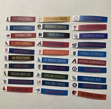 MLB Team Color Labels for BCW Card Dividers - Labels ONLY