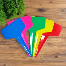 5 Colors Mix T-Shaped Plant Labels | Garden Row Marker Seed Stake Food Reusable