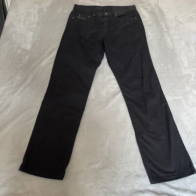 Paul & Shark Vintage Herren Straight Leg Baumwolle Chino Hose Schwarz Größe W30 L30
