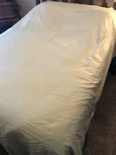 The Company Store Tan Queen Soft Cotton Flat Sheet  89” x 101” EUC