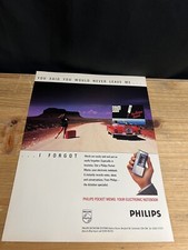 1989 VINTAGE 9X12 PRINT Ad FOR Philips POCKET MEMO PINK CADILLAC/GIRL IN DESERT