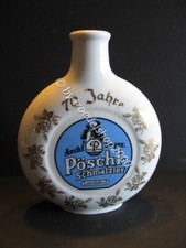pn252) alte Schnupftabak Flasche Porzellan 70 Jahre Pöschl Schmalzler ca. 13,5cm