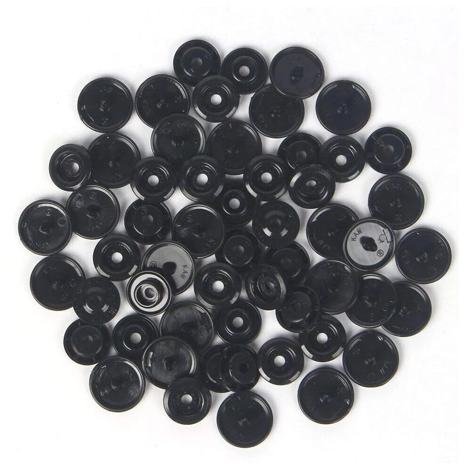 200 Sets T5 Resin Plastic Press Stud Snap Button Popper Fastener Diapers Clothes - Image 4 of 4