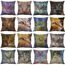 18 inches Colorful Cat Throw Pillow Cover Animal Waist Cushion Pillows Décor
