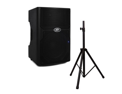 Peavey PVXP15 DSP Bluetooth 15'' 980W Powered Speaker 1.4'' Driver+ Speaker Stand