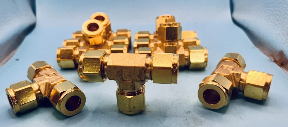 PARKER HANNIFIN 8ET8-B 1/2'' A-LOK BRASS UNION TEE FITTING🔩LOT OF 9🔩SHIPS FREE - Image 3 of 3
