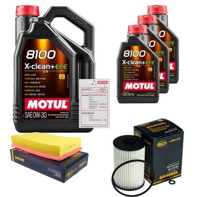 SCT Inspektionspaket 8L MOTUL 8100 X-CLEAN 0W-30 für VW Multivan VI 2.0 TDI