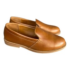 Patina Portland Women  s Tan Leather Slip On Loafers Size-8.5