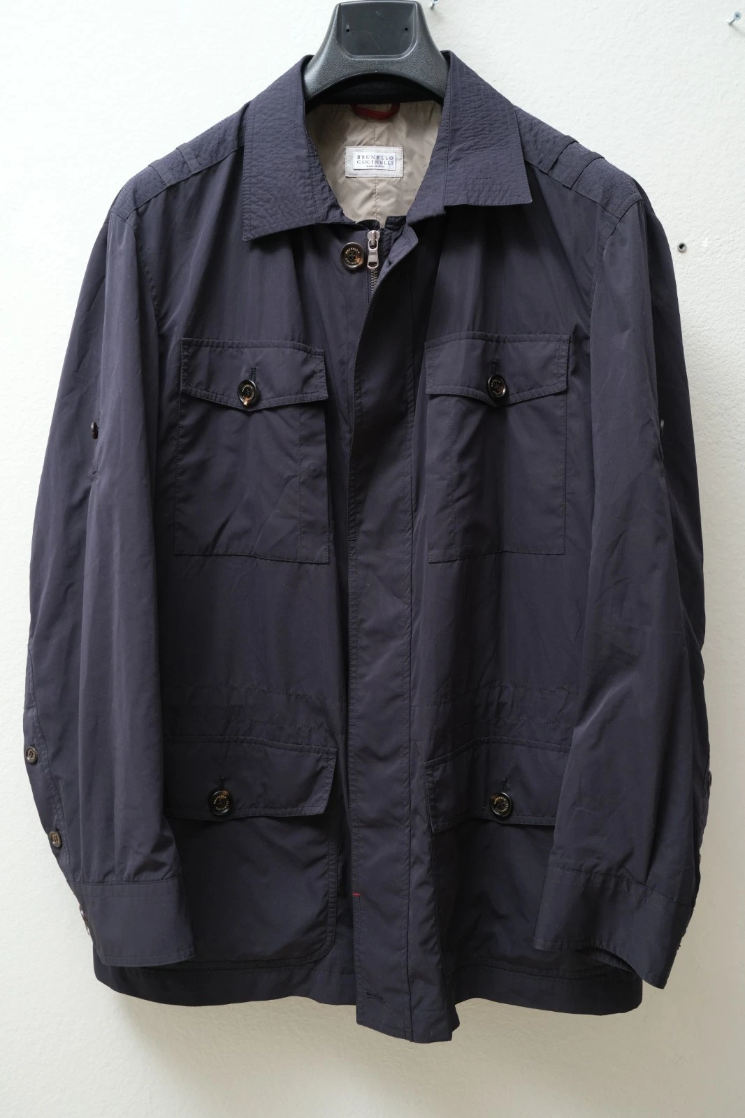 Brunello Cucinelli — Brunello Cucinelli Men's size XXL Blue Safari Windbreaker Polyester Nylon jacket