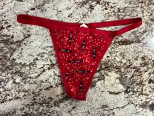 True Vintage Victoria's Secret Signature Waistband V String Cotton Panty NWT Med