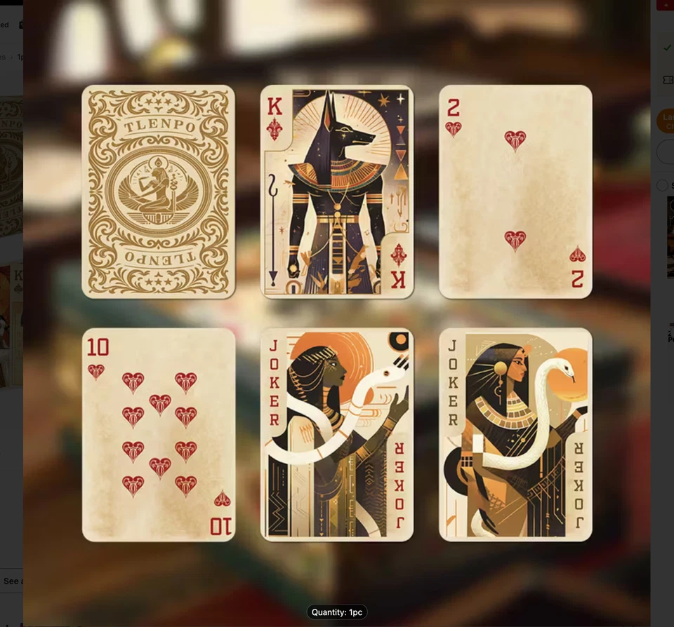 Tarjetas de juego temáticas egipcias nuevas/selladas Foto 3 de 3