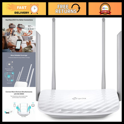 AC1200 Dual Band WiFi Router - Fast Ethernet, EasyMesh, Guest WiFi, IPv6, Parent