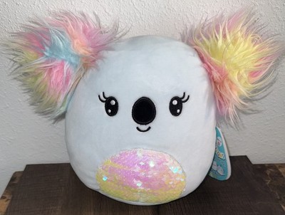 NWT Squishmallows 8' KYA the KOALA BEAR w/ Sequin Belly Rainbow Ears 