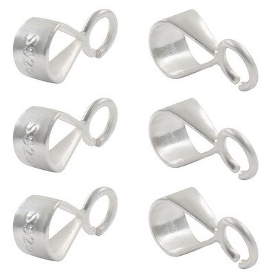 Moicstiy 6Pcs 925 Sterling Silver Slider Pendant Clasp with Open Loop, Jewelr...