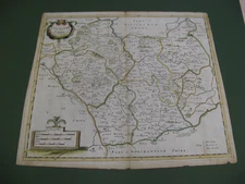 100% ORIGINAL LARGE LEICESTERSHIRE BY ROBERT MORDEN C1695 VGC HAND COLOUR