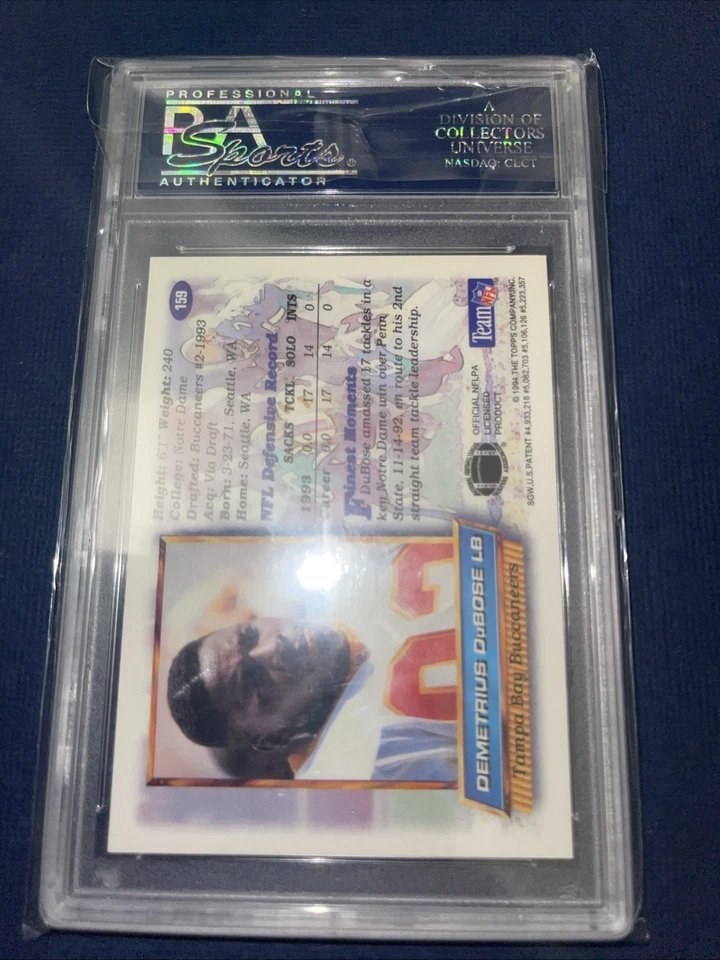 1994 DEMETRIUS DUBOSE Topps Finest REFRACTOR #169 PSA 10 GEM MINT SET BREAK - Image 2 of 2