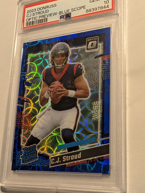 Panini 2023 Donruss Rated Rookie C.J. Stroud #339 Blue Scope Prizm PSA 10