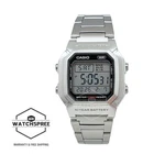 Casio Digital Dual Time Stainless Steel Band Watch W800HD-1A W-800HD-1A