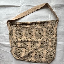 mina perhonen Shoulder Bag Large Beige Khaki Embroidered Excellent Condition