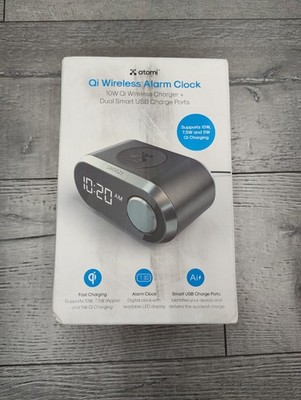 Atomi Qi Alarm Clock - Wireless Charging Alarm Clock