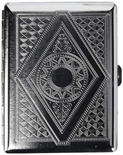 Retro Cigarette Case Victorian Style Metal Holder for Regular, King Silver 