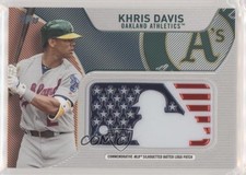 2017 Topps MLB Independence Day Silhouetted Batter Logo Khris Davis Patch 2u3