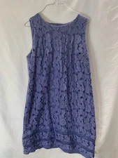AB Studio Woman Size 16 Purple Sheath Mini Dress Intricate Lace Overlay