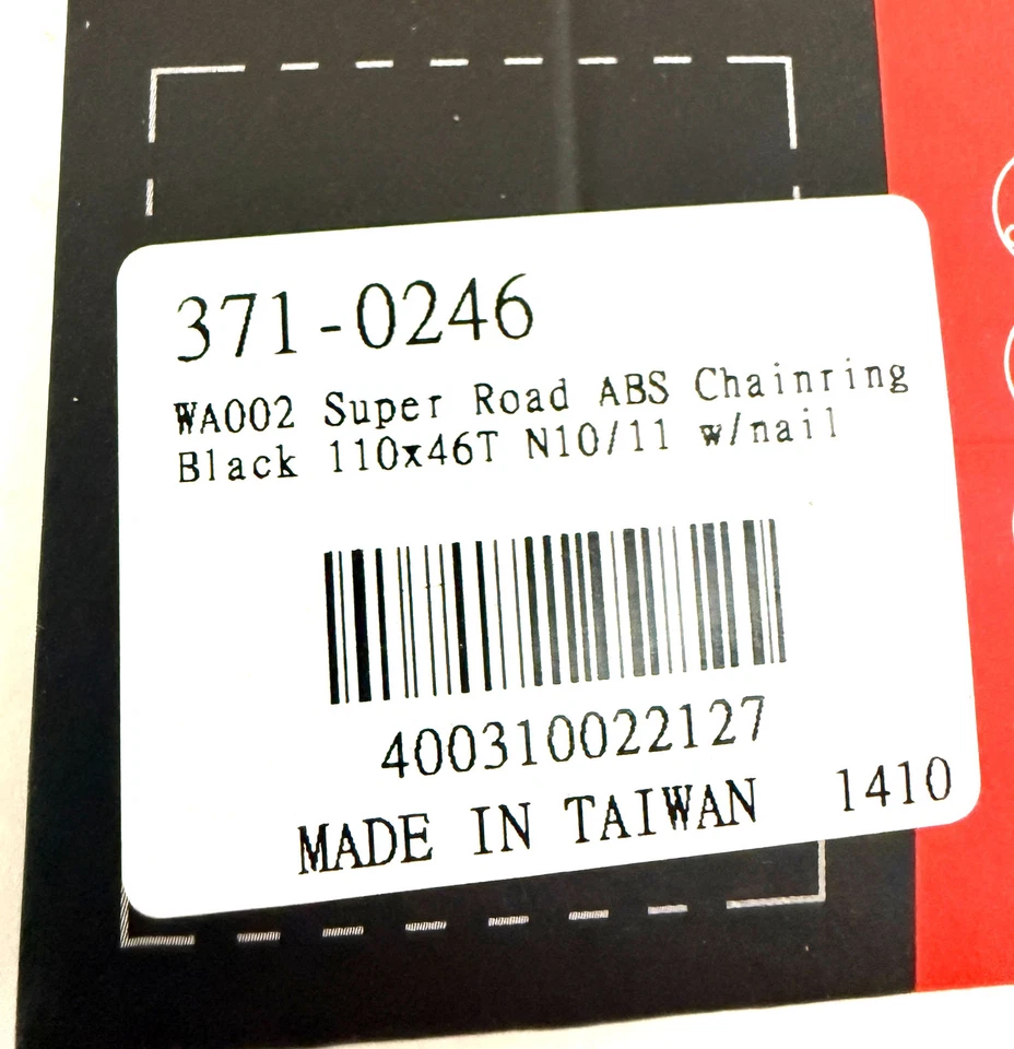 FSA SL-K Super ABS Outer Chainring 46T 110BCD 5-Bolt 10-11 Speed WA002 Black NEW - Image 4 of 4
