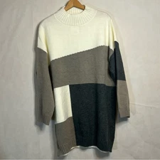 Cozy Co Casual Women's 2X/3X Color Block Turtleneck Oversized Sweater NWT