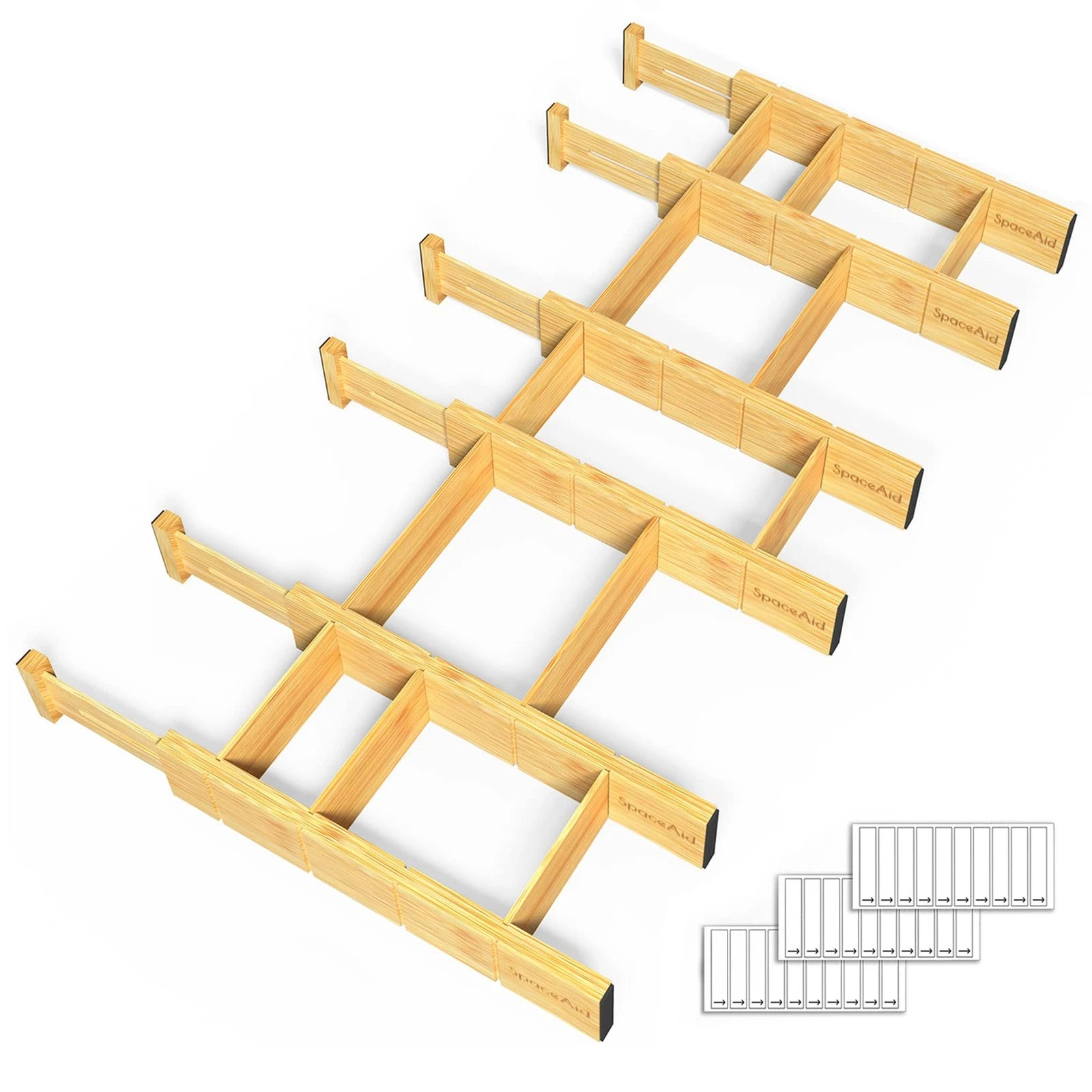 SpaceAid Bamboo Drawer Dividers - Thumbnail 2