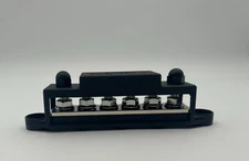 6 Post Power Block Bus Bar with Cover - Black