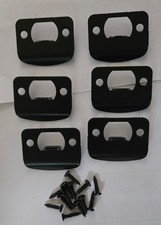 6 Pcs D-Type Door Strike Plate 57mm x 45mm Rounded Corners Strike Plate Black