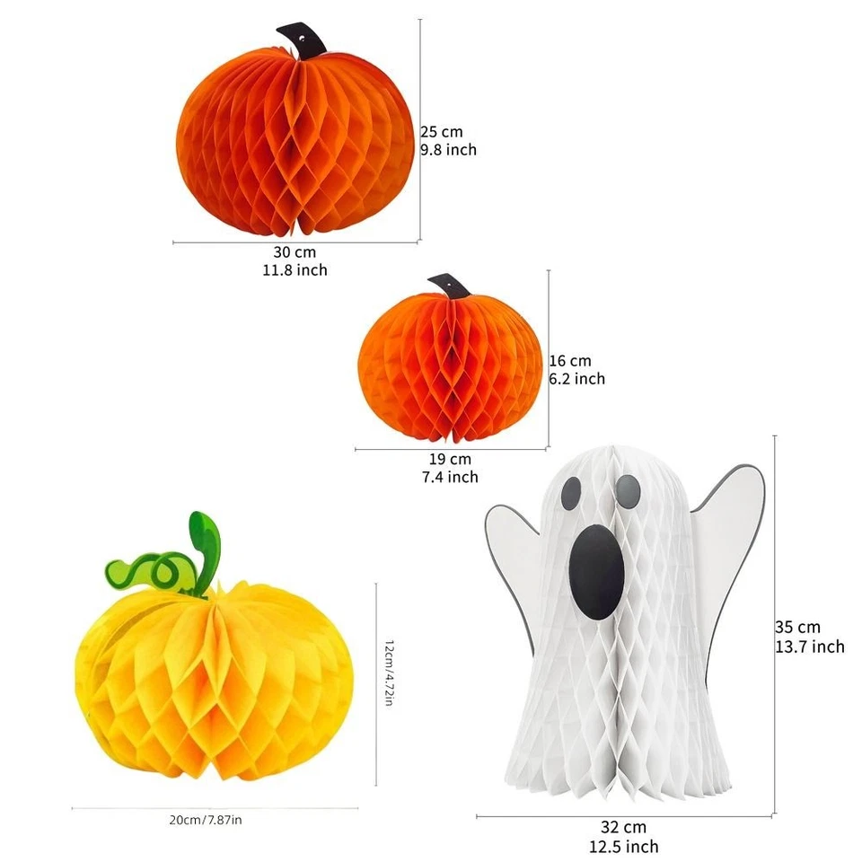 Ghost Halloween Party Prop Colorful Halloween Paper Pendant  Party - Image 2 of 4